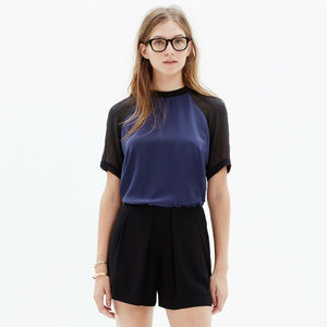 Madewell Silk Front Row Tee in Colorblock
